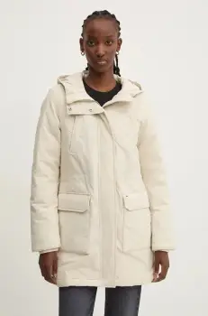 Tommy Jeans geaca femei, culoarea bej, de iarna, DW0DW18866 imagine