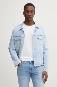 Tommy Jeans geaca jeans barbati, de tranzitie, DM0DM21048 imagine