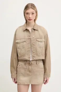 Tommy Jeans geaca jeans culoarea bej, de tranzitie, DW0DW20118 imagine