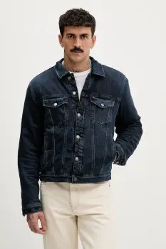 Tommy Jeans geaca jeans culoarea bleumarin, de tranzitie, DM0DM21970 imagine