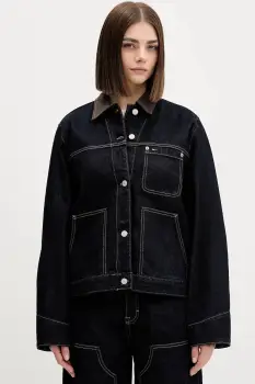 Tommy Jeans geaca jeans culoarea bleumarin, de tranzitie, DW0DW21981 imagine