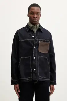 Tommy Jeans geaca jeans culoarea bleumarin, de tranzitie, oversize, DM0DM22419 imagine