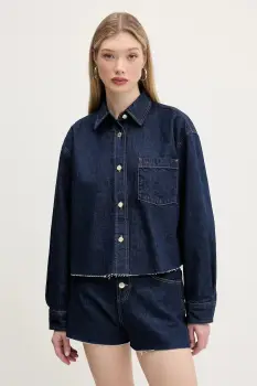 Tommy Jeans geaca jeans culoarea bleumarin, de tranzitie, oversize, DW0DW20567 imagine