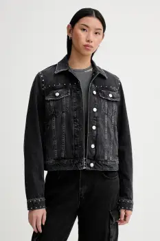 Tommy Jeans geaca jeans culoarea negru, de tranzitie, DW0DW21547 imagine