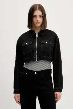 Tommy Jeans geaca jeans culoarea negru, DW0DW22523 imagine