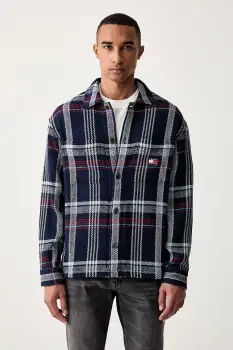 Tommy Jeans geaca tip camasa pentru barbati din bumbac imagine
