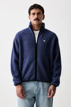 Tommy Jeans hanorac cu fermoar pentru barbati din polar imagine