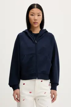 Tommy Jeans hanorac cu fermoar pentru femei, din bumbac imagine