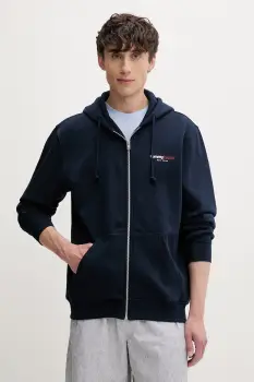 Tommy Jeans hanorac cu fermoar si gluga pentru barbati, cu bumbac imagine