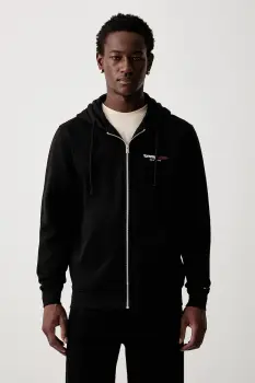 Tommy Jeans hanorac cu fermoar si gluga pentru barbati, cu bumbac imagine