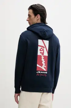 Tommy Jeans hanorac cu gluga barbatesc din bumbac imagine