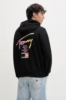 Tommy Jeans hanorac cu gluga pentru barbati din bumbac imagine