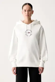 Tommy Jeans hanorac cu gluga pentru femei, cu bumbac imagine