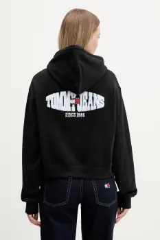 Tommy Jeans hanorac cu gluga pentru femei, din bumbac imagine