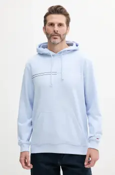 Tommy Jeans hanorac de bumbac barbati, cu gluga, cu imprimeu, DM0DM20847 imagine