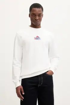 Tommy Jeans hanorac de bumbac culoarea alb, DM0DM22418 imagine