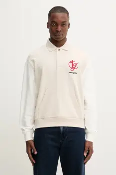 Tommy Jeans hanorac de bumbac culoarea bej, melanj, DM0DM21800 imagine