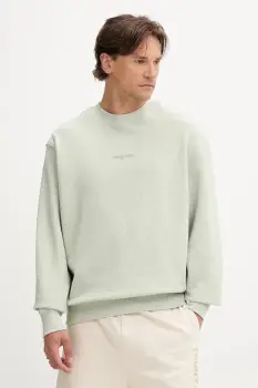 Tommy Jeans hanorac de bumbac culoarea bej, uni, DM0DM21622 imagine