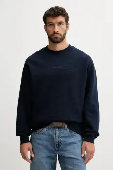 Tommy Jeans hanorac de bumbac culoarea bleumarin, uni, DM0DM21622 imagine