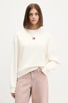 Tommy Jeans hanorac de bumbac culoarea negru, cu imprimeu, DW0DW17325 imagine