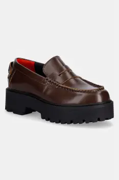 Tommy Jeans mocasini pentru femei, din piele ARCHIVE '01 LEATHER LOAFER imagine