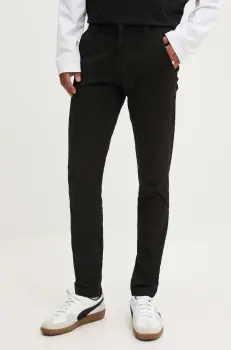 Tommy Jeans pantaloni barbati, culoarea albastru marin, mulata imagine