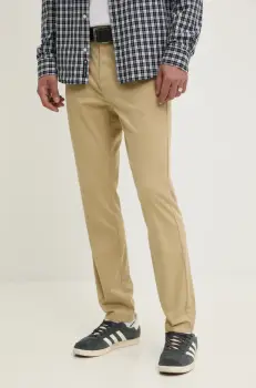 Tommy Jeans pantaloni barbati, culoarea bej, mulata, DM0DM20282 imagine