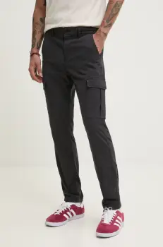 Tommy Jeans pantaloni barbati, culoarea negru, cu fason cargo, DM0DM20281 imagine