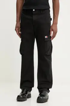 Tommy Jeans pantaloni culoarea negru, cu fason cargo, DM0DM22403 imagine