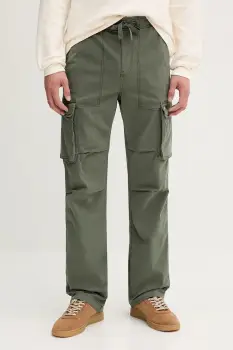 Tommy Jeans pantaloni culoarea verde, cu fason cargo, DM0DM22000 imagine