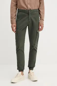 Tommy Jeans pantaloni culoarea verde, cu fason cargo, DM0DM22003 imagine