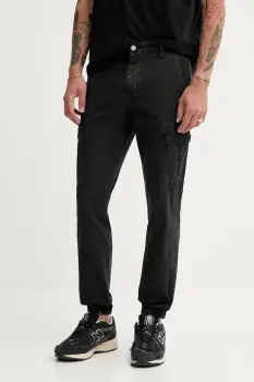 Tommy Jeans pantaloni de bumbac culoarea negru, mulata, DM0DM21791 imagine