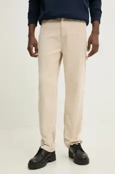 Tommy Jeans pantaloni de catifea cord culoarea bej, drept, DM0DM20454 imagine