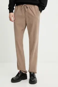 Tommy Jeans pantaloni de catifea cord culoarea maro, drept, DM0DM21997 imagine