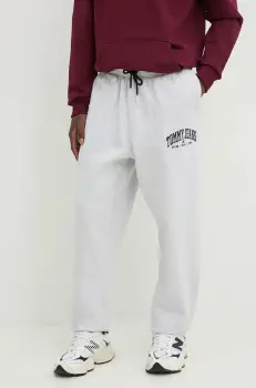 Tommy Jeans pantaloni de trening culoarea gri, melanj, DM0DM19802 imagine