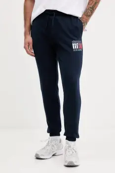 Tommy Jeans pantaloni de trening din bumbac culoarea albastru marin, cu imprimeu, DM0DM22094 imagine