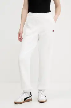 Tommy Jeans pantaloni de trening din bumbac pentru copii culoarea alb, uni, DW0DW20679 imagine