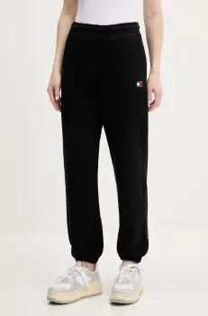 Tommy Jeans pantaloni de trening din bumbac pentru copii culoarea negru, uni, DW0DW20679 imagine