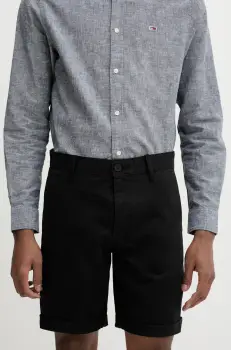 Tommy Jeans pantaloni scurti barbati, culoarea negru, DM0DM21950 imagine