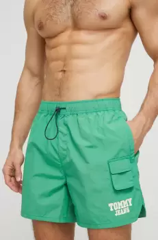 Tommy Jeans pantaloni scurti de baie culoarea verde imagine