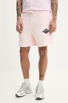 Tommy Jeans pantaloni scurti din bumbac barbati, culoarea roz, DM0DM20936 imagine