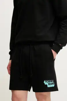 Tommy Jeans pantaloni scurti din bumbac culoarea negru, DM0DM21803 imagine