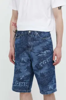 Tommy Jeans pantaloni scurti jeans barbati, culoarea albastru marin imagine