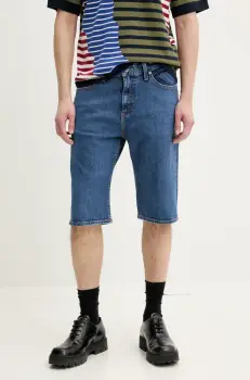 Tommy Jeans pantaloni scurti jeans barbati, culoarea albastru marin, DM0DM21851 imagine