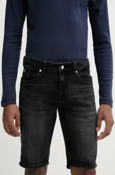 Tommy Jeans pantaloni scurti jeans barbati, culoarea negru, DM0DM20945 imagine