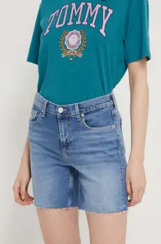 Tommy Jeans pantaloni scurti jeans femei, neted, high waist imagine