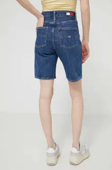 Tommy Jeans pantaloni scurti jeans femei, neted, high waist imagine