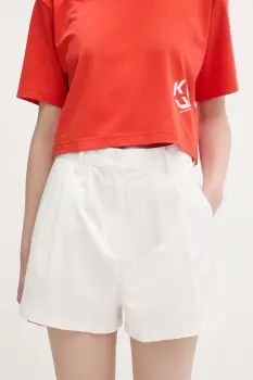 Tommy Jeans pantaloni scurti pentru femei, din bumbac cu elastan imagine