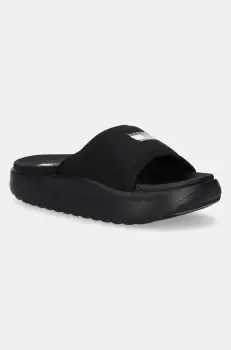 Tommy Jeans papuci COMFY POOL SLIDE femei, culoarea negru, cu platforma, EN0EN02765 imagine