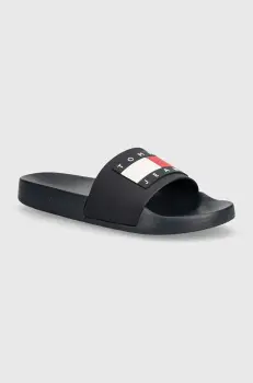 Tommy Jeans papuci POOL SLIDE ESS barbati, culoarea albastru marin, EM0EM01191 imagine